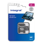INTEGRAL Carte Micro SDXC+adaptateur 128Go V30 U3 A1 Class 10 UHS-I 100MB/s