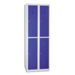 MT INTERNATIONAL Vestiaire démontable élément Suivant 2 cases en acier Gris Bleu, L30 x H180 x P50 cm