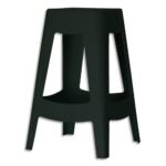 PAPERFLOW Tabouret haut Bellini en polypropylène Noir - Dimensions : L44 x H68,5 x P44 cm