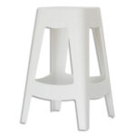 PAPERFLOW Tabouret haut Bellini en polypropylène Blanc - Dimensions : L44 x H68,5 x P44 cm