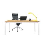 MT INTERNATIONAL Bureau droit MT1 Elégance plateau et piétement U en métal Hêtre Dim L120 x H74 x P67 cm