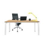 MT INTERNATIONAL Bureau droit MT1 Elégance plateau et piétement U en métal Hêtre Dim L140 x H74 x P67 cm