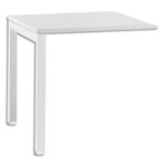 MT INTERNATIONAL Retour bureau MT1 Elégance plateau et piétement U Blanc - Dimensions L80 x H74 x P60 cm