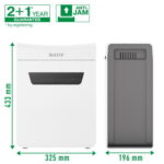 LEITZ Destructeur de documents IQ Protect 8X P-4, coupe croisée, 8 feuilles, 14 litres, 80910000 – Image 3