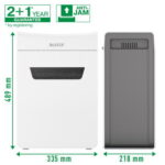 LEITZ Destructeur de documents IQ Protect 10X P-4, coupe croisée, 10 feuilles, 18 litres, 80920000 – Image 3