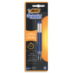 BIC Gel-ocity Quick Dry Recharges Stylo Gel Pointe Moyenne (0,7 mm) - Bleu, Blister de 2