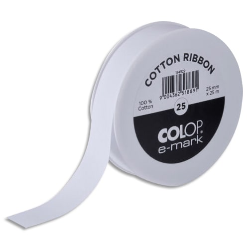 442069_d1.jpg COLOP Bobine de Ruban en coton pour E-Mark, 25mm x 25m – Image 1