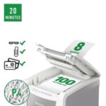 LEITZ Destructeur de documents IQ Auto+ Small Office P-4,coupe micro,4x28mm,100 feuilles,34 l,80110000 – Image 2