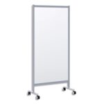 PAPERFLOW Cloison de protection mobile simple cadre aluminium, panneau PMMA P0,3 cm L85,5 x H180 x P39 cm