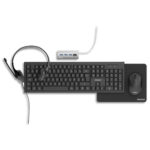 KINEON Pack de télétravail 5 en 1 contenant : souris, clavier, hub, tapis de souris et casque.