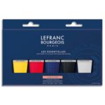 LEFRANC BOURGEOIS Coffret de 5 tubes de peinture acrylique 80 ml.