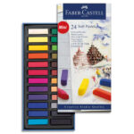 FABER CASTELL Boîte de 24 demi-pastels tendre CREATIVE STUDIO. Couleurs intenses et facilement miscibles
