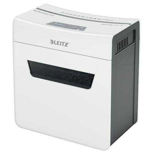 447543_d1-1.jpg LEITZ Destructeur IQ Protect 3M blanc, 3 feuilles,coupe micro,P5,corbeille coulissante 10L 80930000 – Image 1