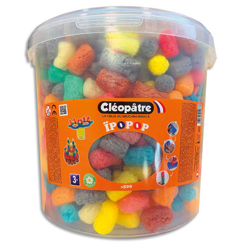447937_d1-1.jpg CLEOPATRE Seau de 500 « IPOPOP » flocons de maïs à assembler. Couleurs assorties. – Image 1