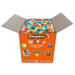 CLEOPATRE Carton de 2000 « IPOPOP » flocons de maïs couleurs assorties, avec guide et grande éponge