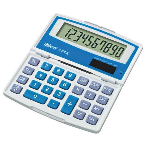 448294_d1-1.jpg IBICO Calculatrice de poche Ibico 101X Grand écran LCD à 10 chiffres, écran repliable IB410130 – Image 1