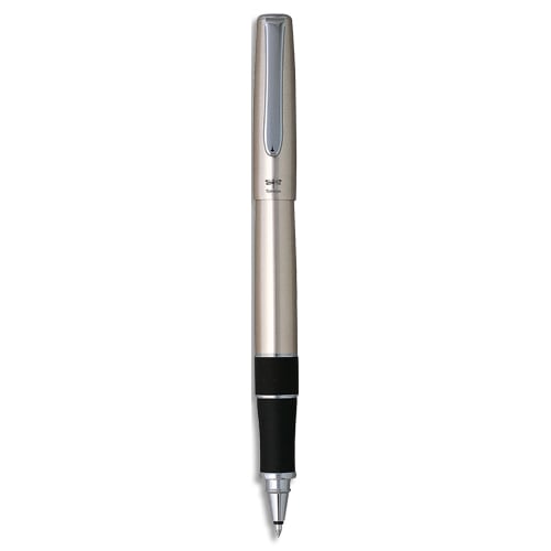 449213_d1.jpg TOMBOW Roller HAVANA encre noire 0,7 mm rechargeable. Coloris Argent Mat – Image 1