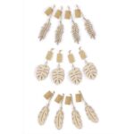 GRAINE CREATIVE Lot de 12 formes à décorer, plumes, feuilles, monstera, assorties