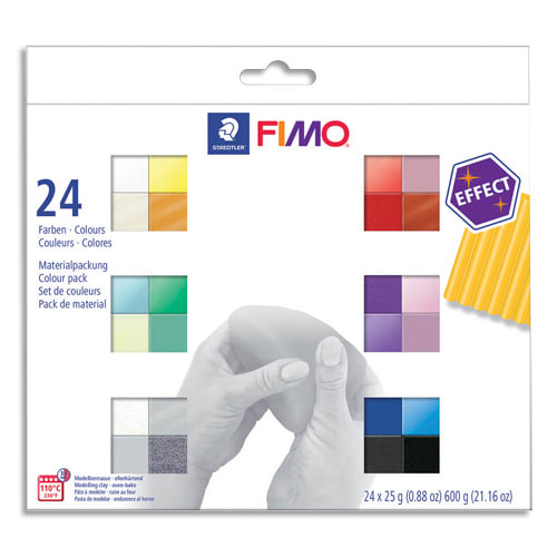 449601_d1-1.jpg GRAINE CREATIVE Boîte de 24 pains 25g FIMO EFFECT couleurs assorties – Image 1