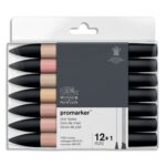 WINSOR & NEWTON Set de 12 PROMARKER + 1. Couleurs tons chair.