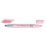 PENTEL Surligneur ILLUMINA FLEX bi-pointe 2,5/4,2mm. Coloris rose pastel