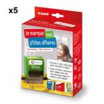 TRODAT Tampon Je marque mes affaires inclus lettres, dessins,étiquettes,bande themo,cassette encre noire – Image 2