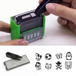 TRODAT Tampon Je marque mes affaires inclus lettres, dessins,étiquettes,bande themo,cassette encre noire – Image 4