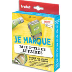 TRODAT Kit recharge Je marque mes affaires inclus K7 encre noire, 48 étiquettes, 1 m bande thermocollante