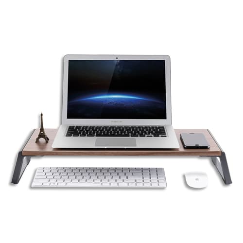 450851_d1-1.jpg ALBA Support moniteur 4 ports USB - Structure en MDF/pieds alu, supporte jusqu'à 12kg – Image 1