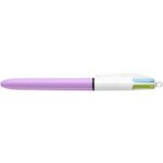 BIC Stylo bille 4 couleurs rétractables Fun. Pointe Moyenne (1,0 mm). Corps Lilas. Encres Fantaisie – Image 2