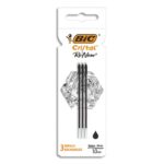 BIC Cristal Re'New Recharges pour Stylo-Bille Pointe Moyenne (1,0 mm) - Noir, Etui Carton de 3