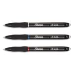 SHARPIE Blister de 3 rollers S.GEL encre gel pointe moyenne 0,7 mm. Coloris assortis noire, rouge, bleu