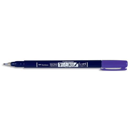 451047_d1.jpg TOMBOW Feutre écriture FUDENOSUKE pointe dure, base d'eau avec pigments, inodore. Coloris Pourpre – Image 1