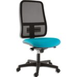 SOKOA Siège BIZZ synchrone dos résille, renfort lombaire réglable. Dos multi positions. Coloris bleu