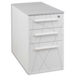 GAUTIER OFFICE Caisson hauteur bureau Sunday Blanc Graphic 3 tiroirs dont 1DS - Dim. : L42 x H71 x P80 cm