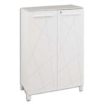 GAUTIER OFFICE Rangement mi-hauteur Sunday Blanc Graphic, 2 portes, étagères réglables L80xH114xP40 cm