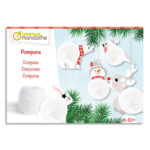 AVENUE MANDARINE Boîte créative, Pompons à suspendre, 5 animaux 3D, 2 pelotes de laine, 2 demi-cercles.