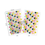 MAILDOR Sachet de 20 planches de gommettes repositionnables mini coeurs métal pastel assorties.