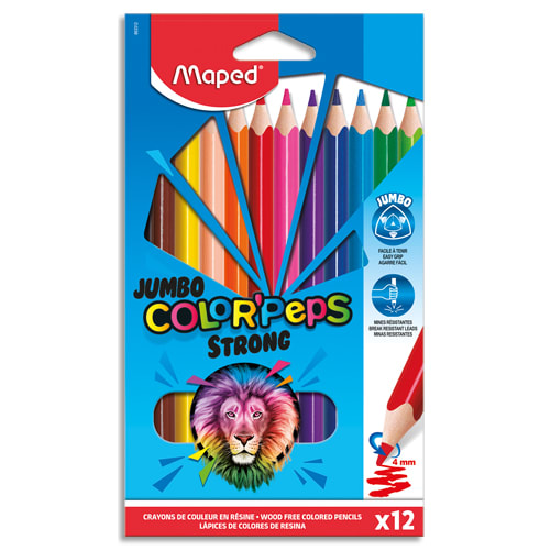 451680_d1-1.jpg MAPED Boîte de 12 crayons de couleur Jumbo COLORPEPS STRONG GREEN – Image 1