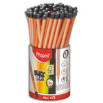 MAPED Pot de 72 crayons graphite BLACK'PEPS, bois certifié FSC, triangulaires, embout peint, HB
