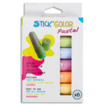 O'COLOR Boîte de 6 sticks de gouache solide 10g. 6 couleurs pastel assorties
