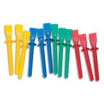 O'COLOR Sachet de 12 spatules en plastique, 4 couleurs assorties longueur 11.5cm