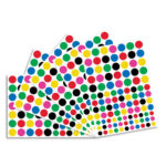 O'COLOR Sachet de 40 planches A5 de gommettes multicolores rondes. 4160 gommettes. Tailles/Coul assorties