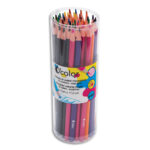 O'COLOR Pot de 48 crayons de couleur en résine triangulaire.Diamètre crayon 7mm, mine 2,7mm. Assortis