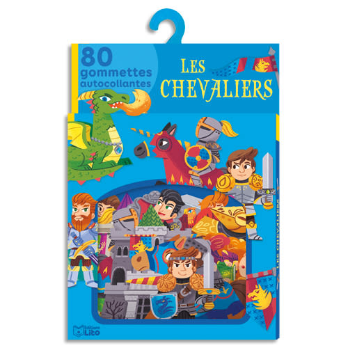 451828_d1-1.jpg LITO DIFFUSION Boîte de 80 gommettes sur le thème des chevaliers. A partir de 3 ans – Image 1