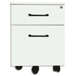 Caisson mobile EMMA 2 tiroirs largeur 56 cm, hauteur 42 cm, profondeur 59 cm livré monté coloris Blanc