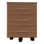 Caisson mobile EMMA 3 tiroirs largeur 56cm, hauteur 42 cm, profondeur 59 cm livré monté coloris Noisetier