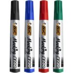 BIC Marking 2300 ECOlutions Marqueurs Permanents à Pointe Moyenne Biseautée - Couleurs Assorties x4 – Image 2