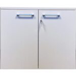 Armoire mélaminée EMMA 2 portes, hauteur 100cm. Coloris Blanc/Blanc