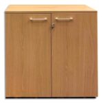 Armoire mélaminée EMMA 2 portes, hauteur 100cm. Coloris Blanc/Chêne